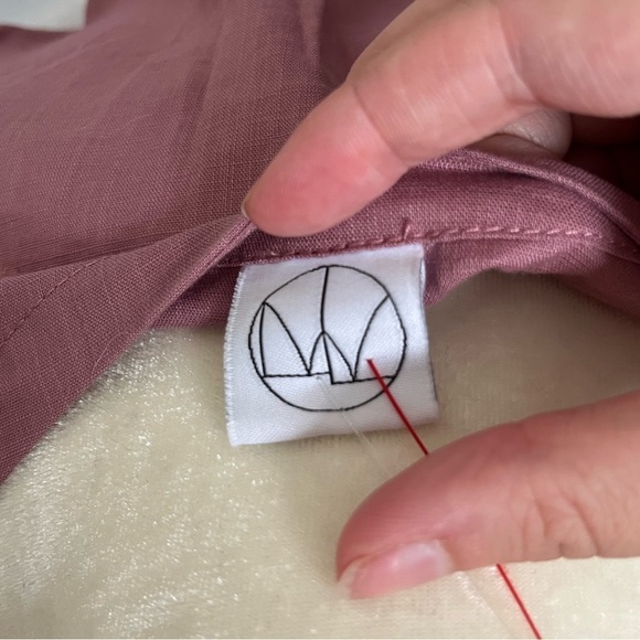 Linen Tie Front Top in Mauve | Small/Medium - Picture 5 of 5